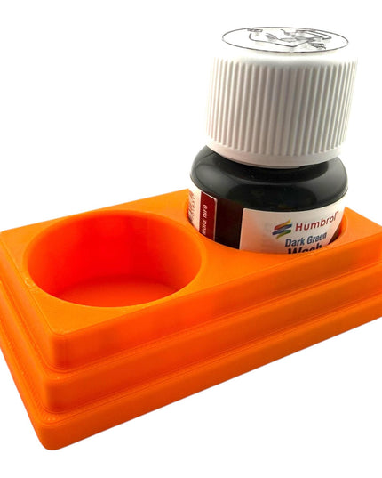 Jeff Did It! 28ml Bottle Holder - Holds 2 Bottles Compatible with Humbrol 28ml Bottles - 3D Printed - Designed and Manufactured in America