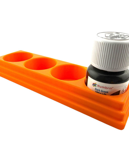 Jeff Did It! 28ml Bottle Holder Long - Holds 4 Bottles Compatible with Humbrol 28ml Bottles - 3D Printed - Designed & Made in the USA