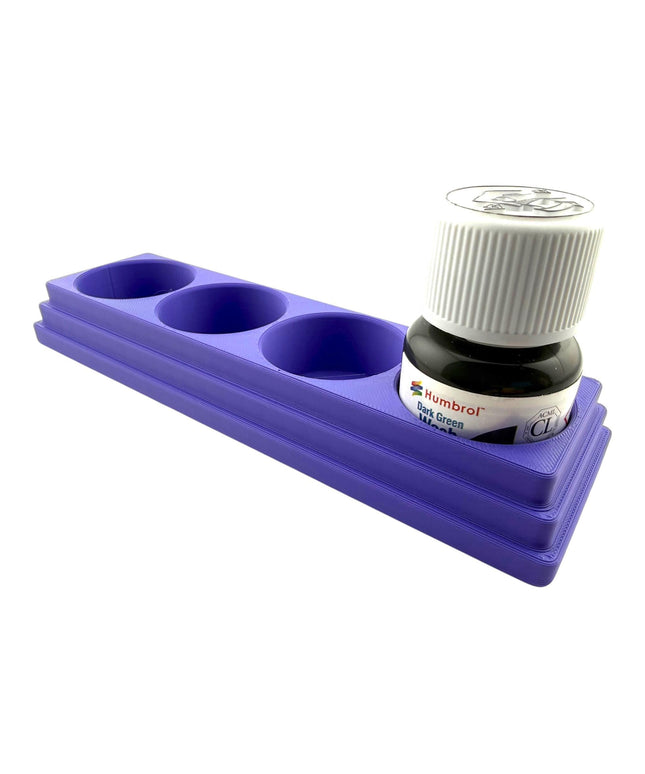 Jeff Did It! 28ml Bottle Holder Long - Holds 4 Bottles Compatible with Humbrol 28ml Bottles - 3D Printed - Designed & Made in the USA