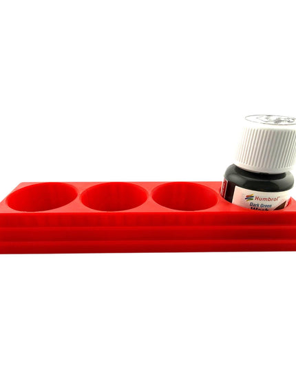 Jeff Did It! 28ml Bottle Holder Long - Holds 4 Bottles Compatible with Humbrol 28ml Bottles - 3D Printed - Designed & Made in the USA