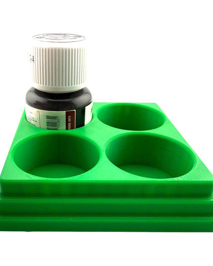 Jeff Did It! 28ml Bottle Holder Square - Holds 4 Bottles Compatible with Humbrol 28ml Bottles - 3D Printed - Designed & Made in the USA