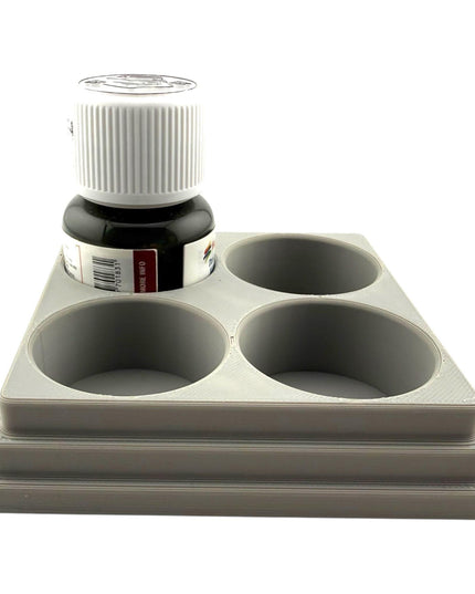 Jeff Did It! 28ml Bottle Holder Square - Holds 4 Bottles Compatible with Humbrol 28ml Bottles - 3D Printed - Designed & Made in the USA