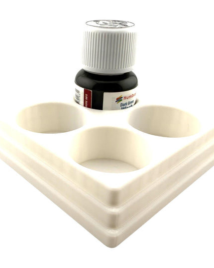 Jeff Did It! 28ml Bottle Holder Square - Holds 4 Bottles Compatible with Humbrol 28ml Bottles - 3D Printed - Designed & Made in the USA