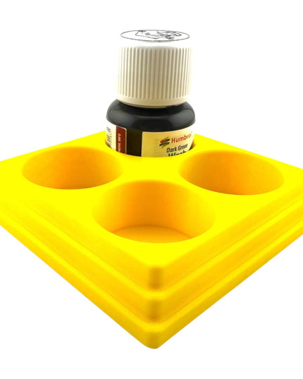 Jeff Did It! 28ml Bottle Holder Square - Holds 4 Bottles Compatible with Humbrol 28ml Bottles - 3D Printed - Designed & Made in the USA