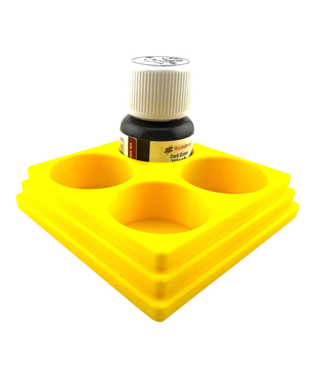 Jeff Did It! 28ml Bottle Holder Square - Holds 4 Bottles Compatible with Humbrol 28ml Bottles - 3D Printed - Designed & Made in the USA