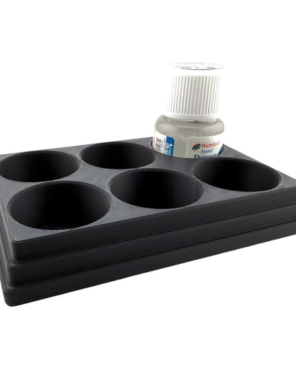 Jeff Did It! 28ml Bottle Holder Square - Holds 6 Bottles Compatible with Humbrol 28ml Bottles - 3D Printed - Designed & Made in the USA