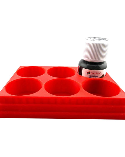 Jeff Did It! 28ml Bottle Holder Square - Holds 6 Bottles Compatible with Humbrol 28ml Bottles - 3D Printed - Designed & Made in the USA