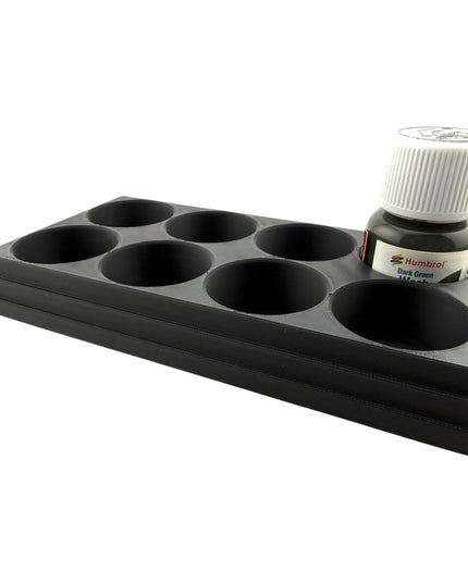 Jeff Did It! 28ml Bottle Holder Square - Holds 8 Bottles Compatible with Humbrol 28ml Bottles - 3D Printed - Designed & Made in the USA