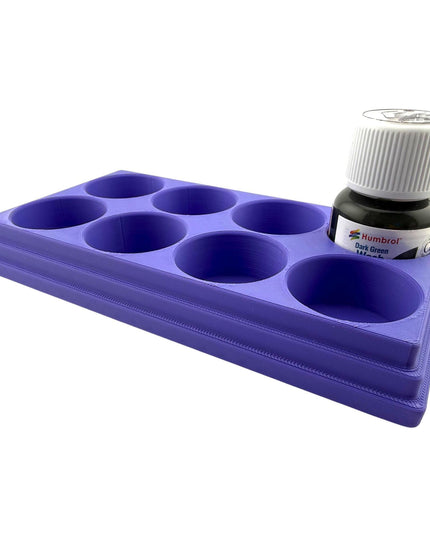 Jeff Did It! 28ml Bottle Holder Square - Holds 8 Bottles Compatible with Humbrol 28ml Bottles - 3D Printed - Designed & Made in the USA