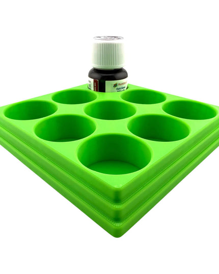 Jeff Did It! 28ml Bottle Holder Square - Holds 9 Bottles Compatible with Humbrol 28ml Bottles - 3D Printed - Designed & Made in the USA