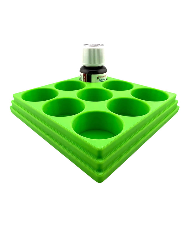 Jeff Did It! 28ml Bottle Holder Square - Holds 9 Bottles Compatible with Humbrol 28ml Bottles - 3D Printed - Designed & Made in the USA
