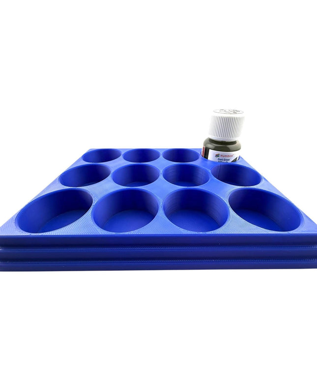 Jeff Did It! 28ml Bottle Holder Square - Holds 12 Bottles Compatible with Humbrol 28ml Bottles - 3D Printed - Designed & Made in the USA