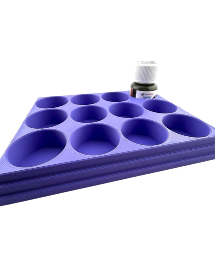 Jeff Did It! 28ml Bottle Holder Square - Holds 12 Bottles Compatible with Humbrol 28ml Bottles - 3D Printed - Designed & Made in the USA
