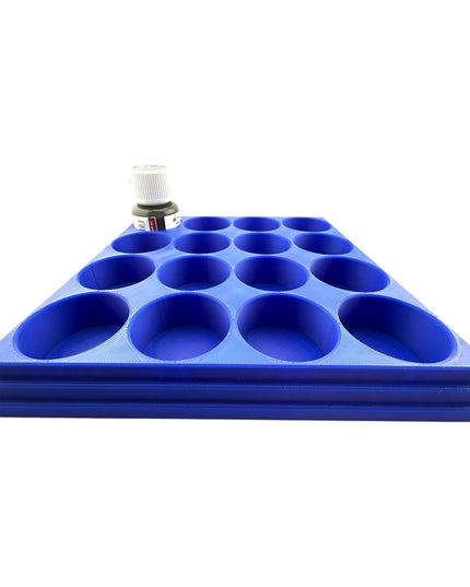 Jeff Did It! 28ml Bottle Holder Square - Holds 16 Bottles Compatible with Humbrol 28ml Bottles - 3D Printed - Designed & Made in the USA