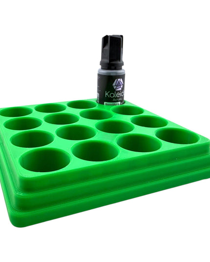 Jeff Did It - 20ml Paint Bottle Organizer - Compatible with Gaahleri Kaleido 20ml Paint Bottles - Holds 16 Bottles - Made in the USA