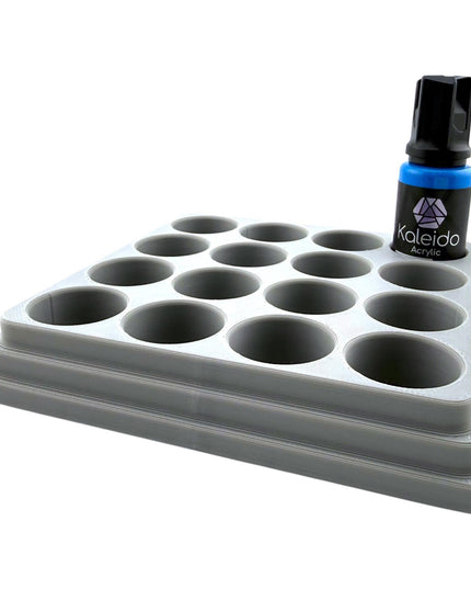 Jeff Did It - 20ml Paint Bottle Organizer - Compatible with Gaahleri Kaleido 20ml Paint Bottles - Holds 16 Bottles - Made in the USA
