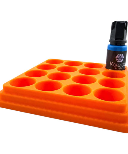 Jeff Did It - 20ml Paint Bottle Organizer - Compatible with Gaahleri Kaleido 20ml Paint Bottles - Holds 16 Bottles - Made in the USA