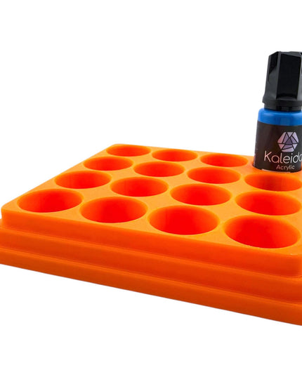 Jeff Did It - 20ml Paint Bottle Organizer - Compatible with Gaahleri Kaleido 20ml Paint Bottles - Holds 16 Bottles - Made in the USA
