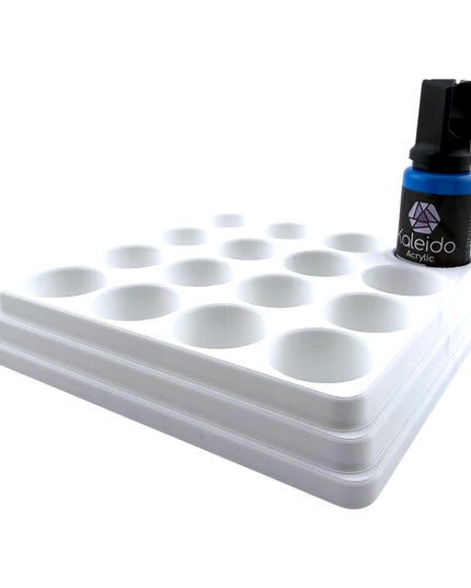 Jeff Did It - 20ml Paint Bottle Organizer - Compatible with Gaahleri Kaleido 20ml Paint Bottles - Holds 16 Bottles - Made in the USA