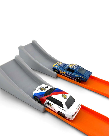Jeff Did It! - 1/64 Scale 2 Jump Ramp Set - Great Gift - Works on Hot Track - 3D Printed - Designed and Manufactured in America