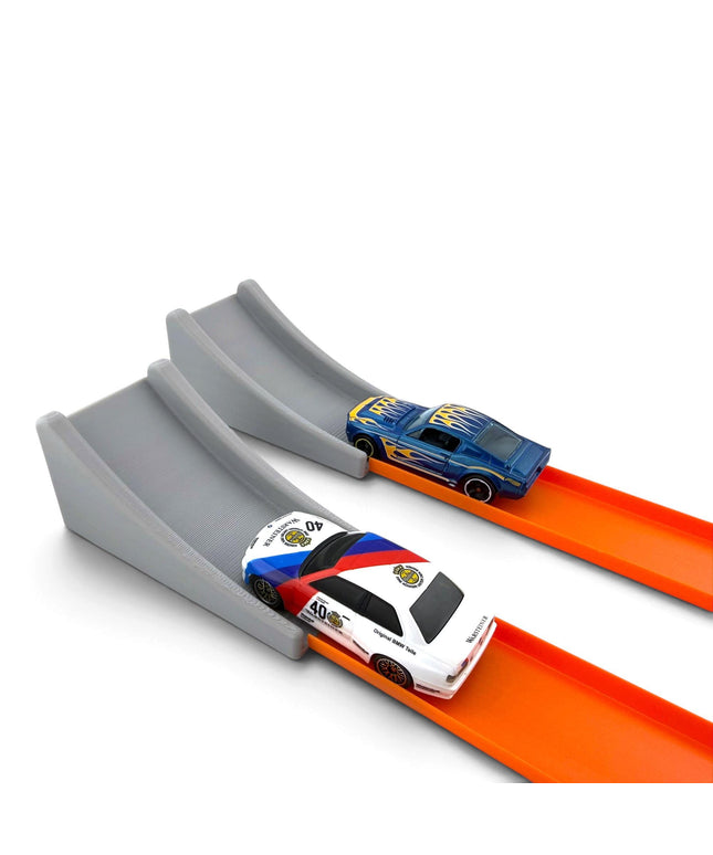 Jeff Did It! - 1/64 Scale 2 Jump Ramp Set - Great Gift - Works on Hot Track - 3D Printed - Designed and Manufactured in America