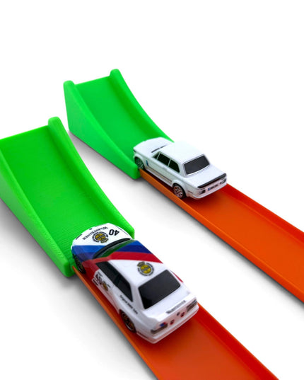 Jeff Did It! - 1/64 Scale 2 Jump Ramp Set - Great Gift - Works on Hot Track - 3D Printed - Designed and Manufactured in America